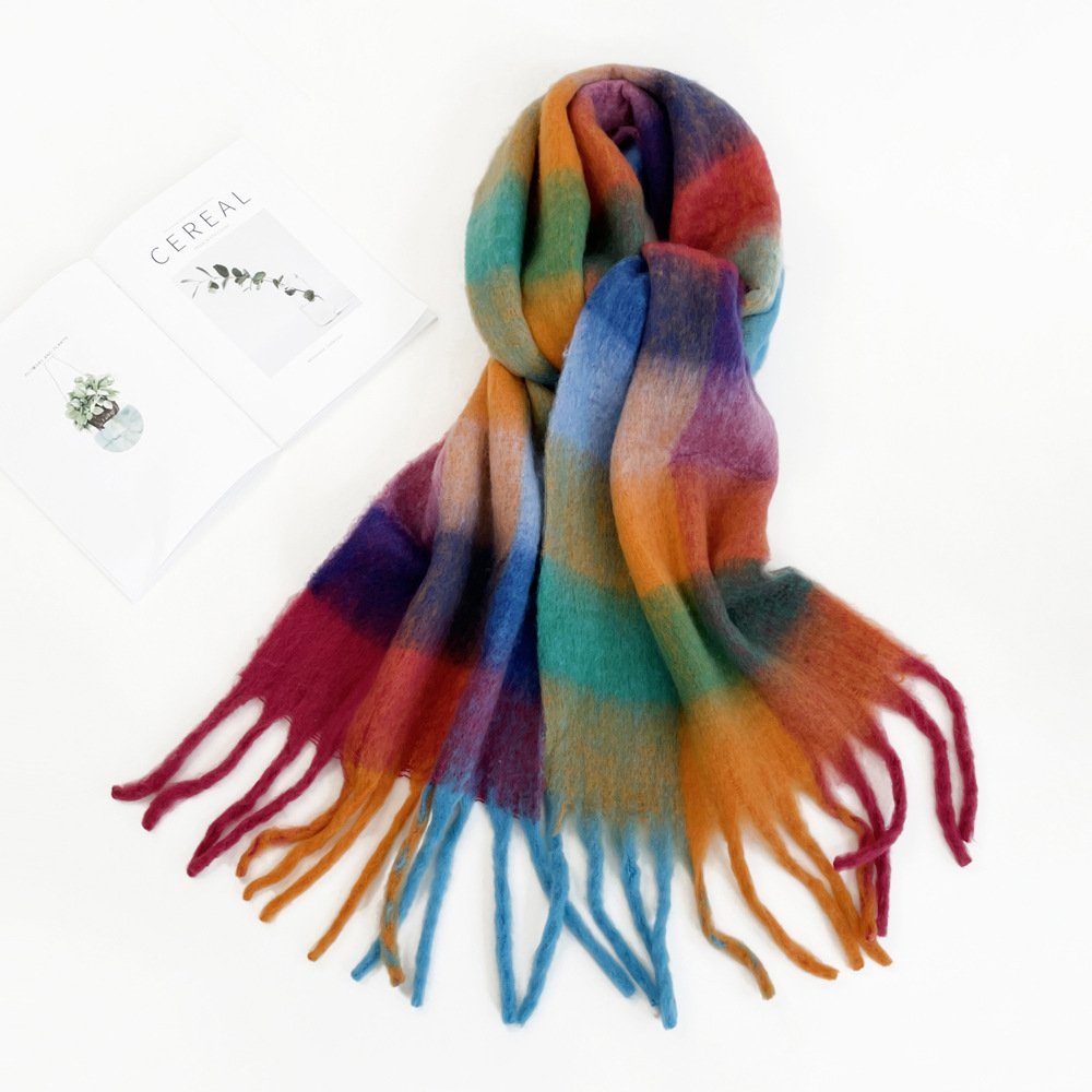 Modeschal Warmes Halstuch, Modeschal,Schal Gestrickte Schals, (1 tlg, 40*210cm, Polyester), geeignet für Winter und Herbst, Warm und winddicht