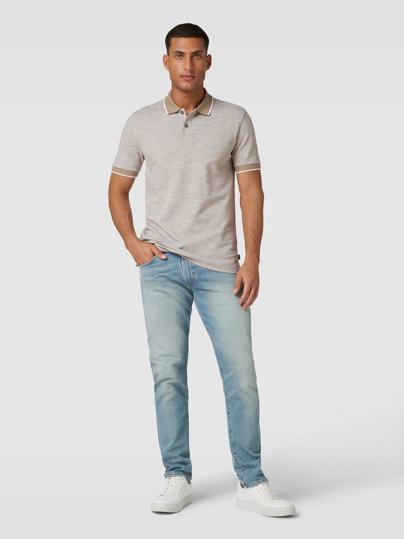 Poloshirt mit fein strukturiertem Design Modell 'Parlay' in schilf
