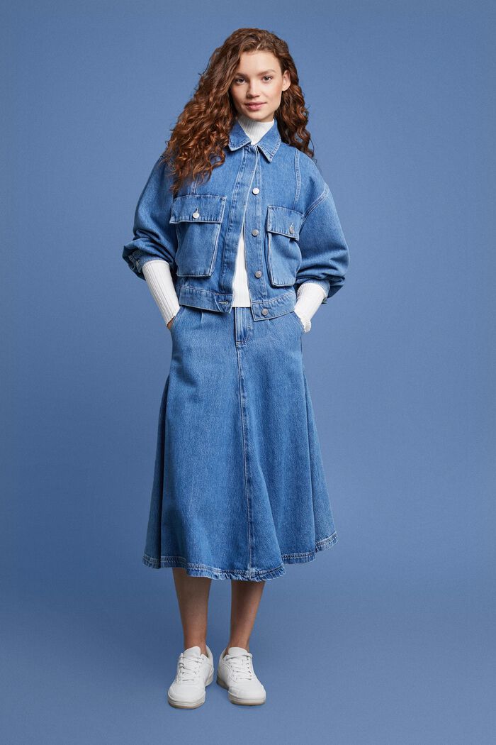 Jeansjacke mit Puffärmeln
