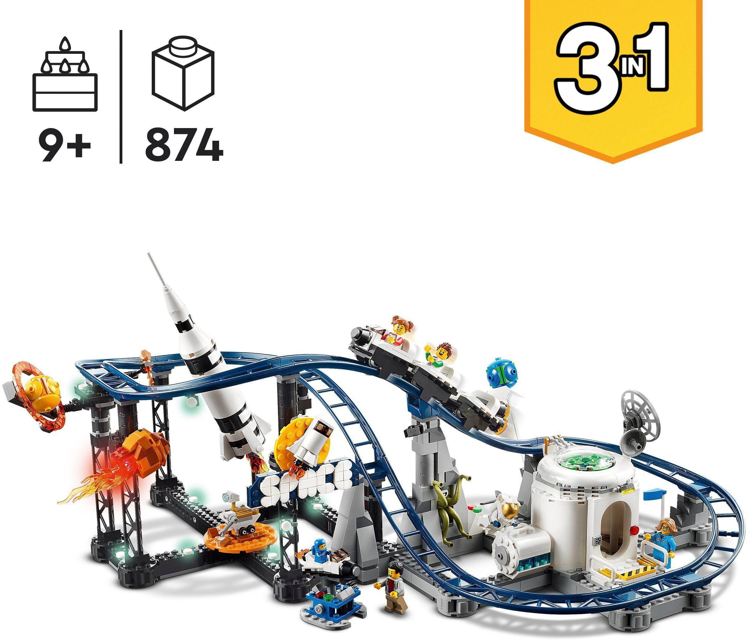 LEGO® Konstruktionsspielsteine Weltraum-Achterbahn (31142), LEGO® Creator, (874 St), Made in Europe