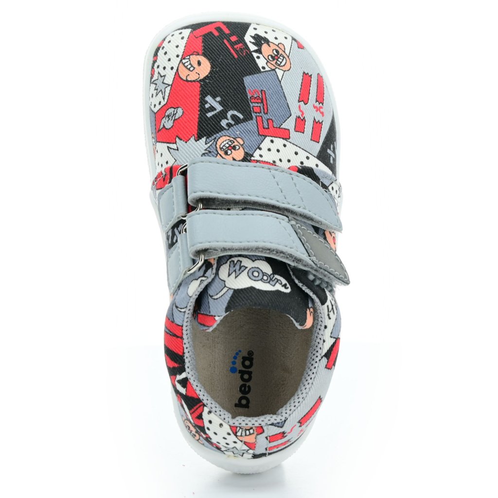 Beda Comics mit Hinterkappe (BF 0001/TEX/W/OP) Barfußsneaker
