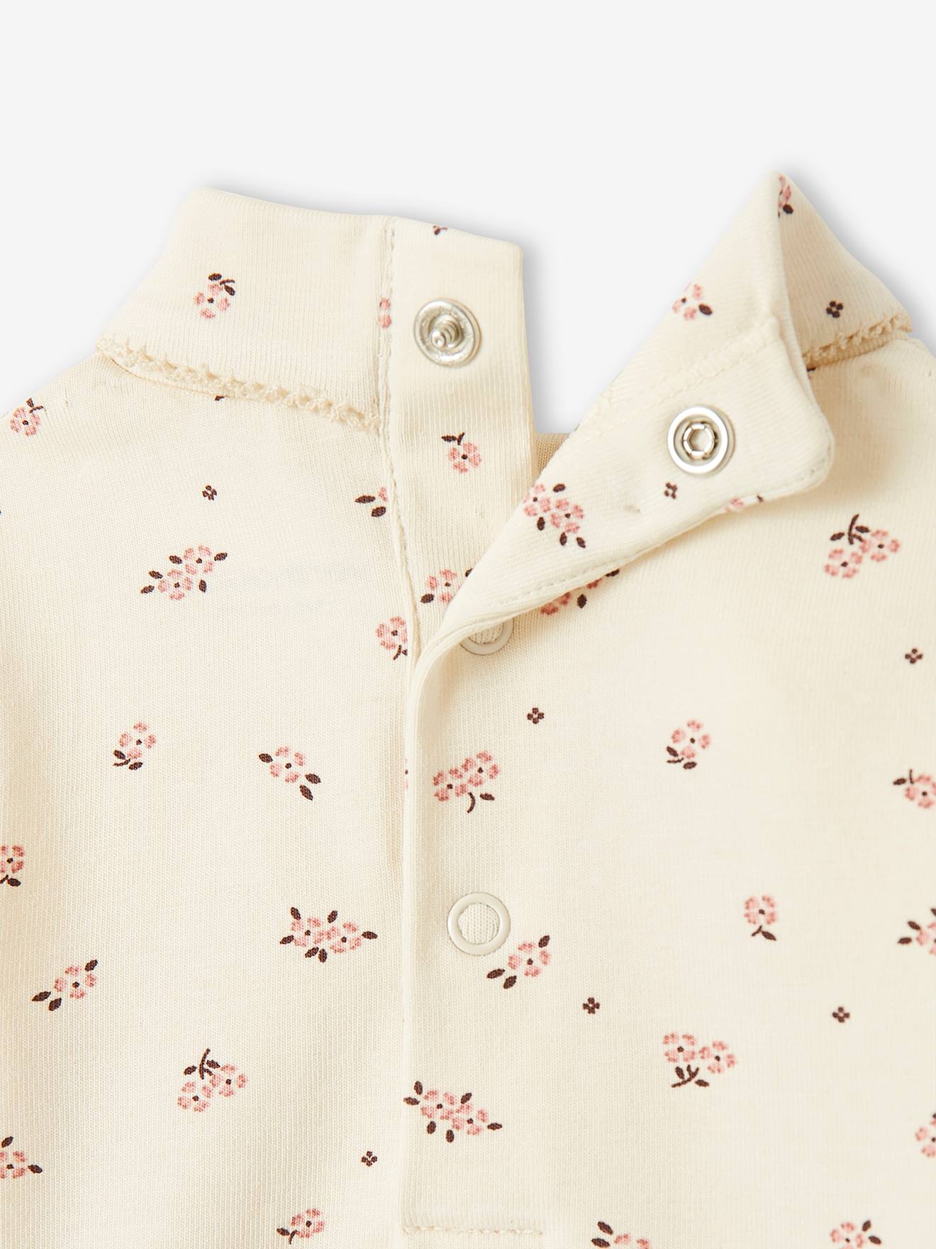 Lot de 2 bodies manches longues bébé col roulé rose