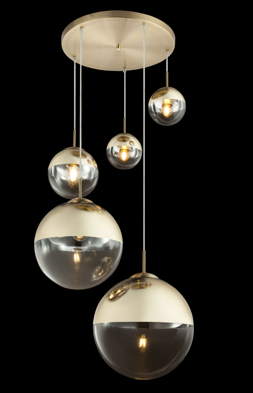 Globo Lighting - VARUS - Hängeleuchte Metall goldfarben, 3x E27