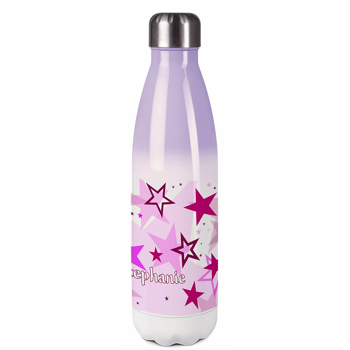 Edelstahl Kinder Thermoflasche / Trinkflasche bunt Sternenhimmel Farbe rosa Spülmaschinenfest, Auslaufsicher, Bruchfest, Doppelwandig, Für Heißgetränke geeignet, Mit Deckel, Isoliert
