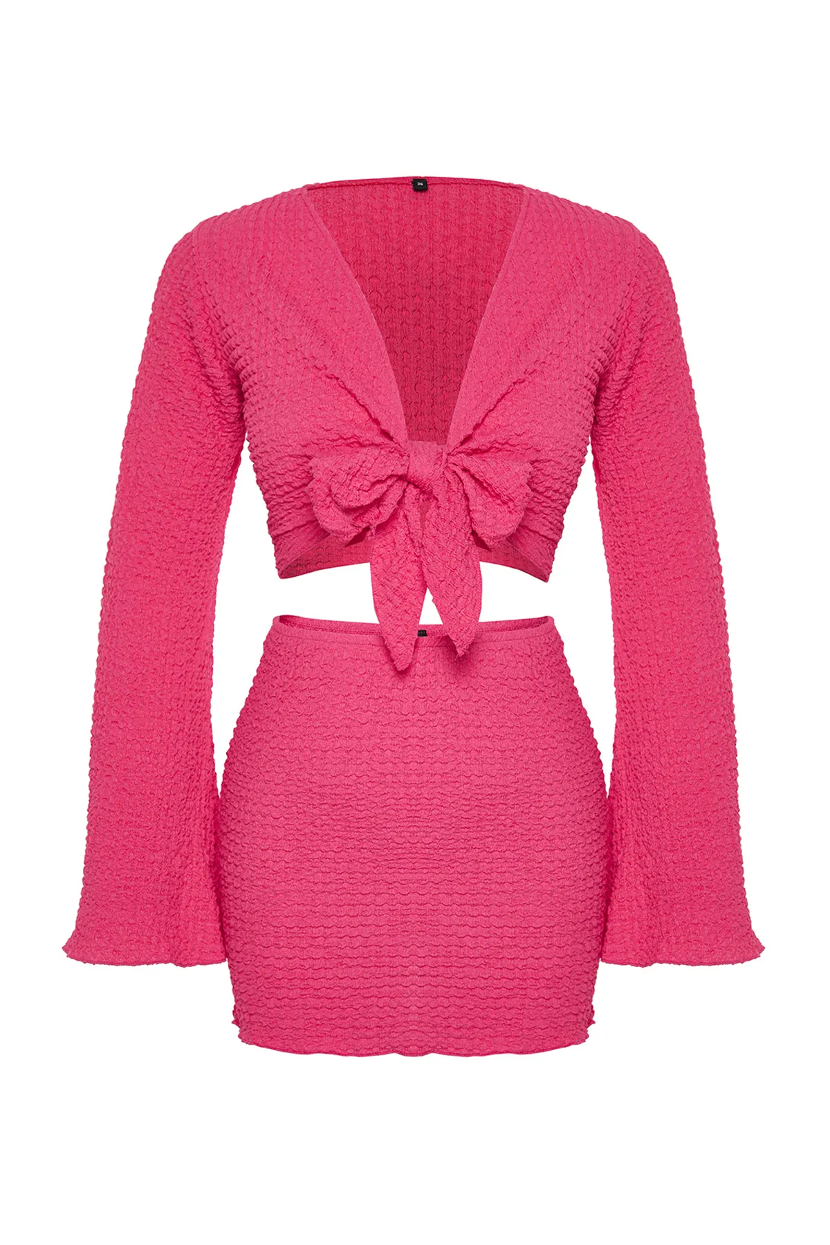 Trendyol Collection  Set aus gewebter, gebundener Bluse und Rock in Fuchsia TBESS24AU00035