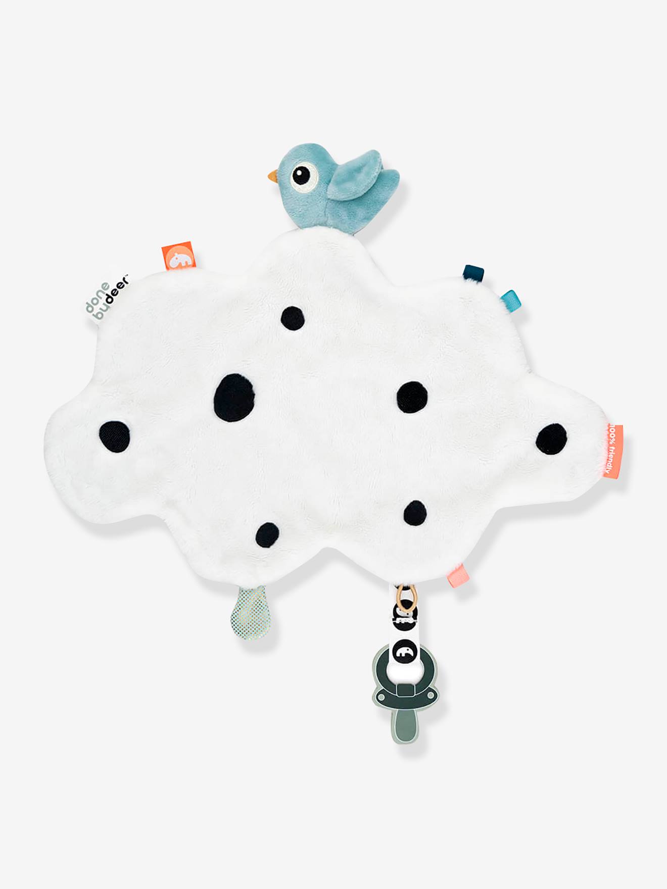 Doudou plat attache-sucette Happy Clouds