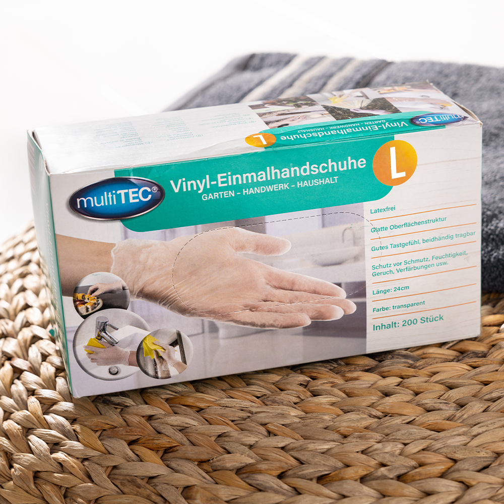 Multitec Vinyl-Einmalhandschuhe - 200er Pack, Gr. L