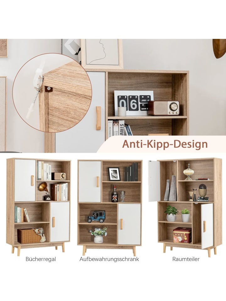 COSTWAY Bücherschrank in Weiß günstig kaufen 120 cm