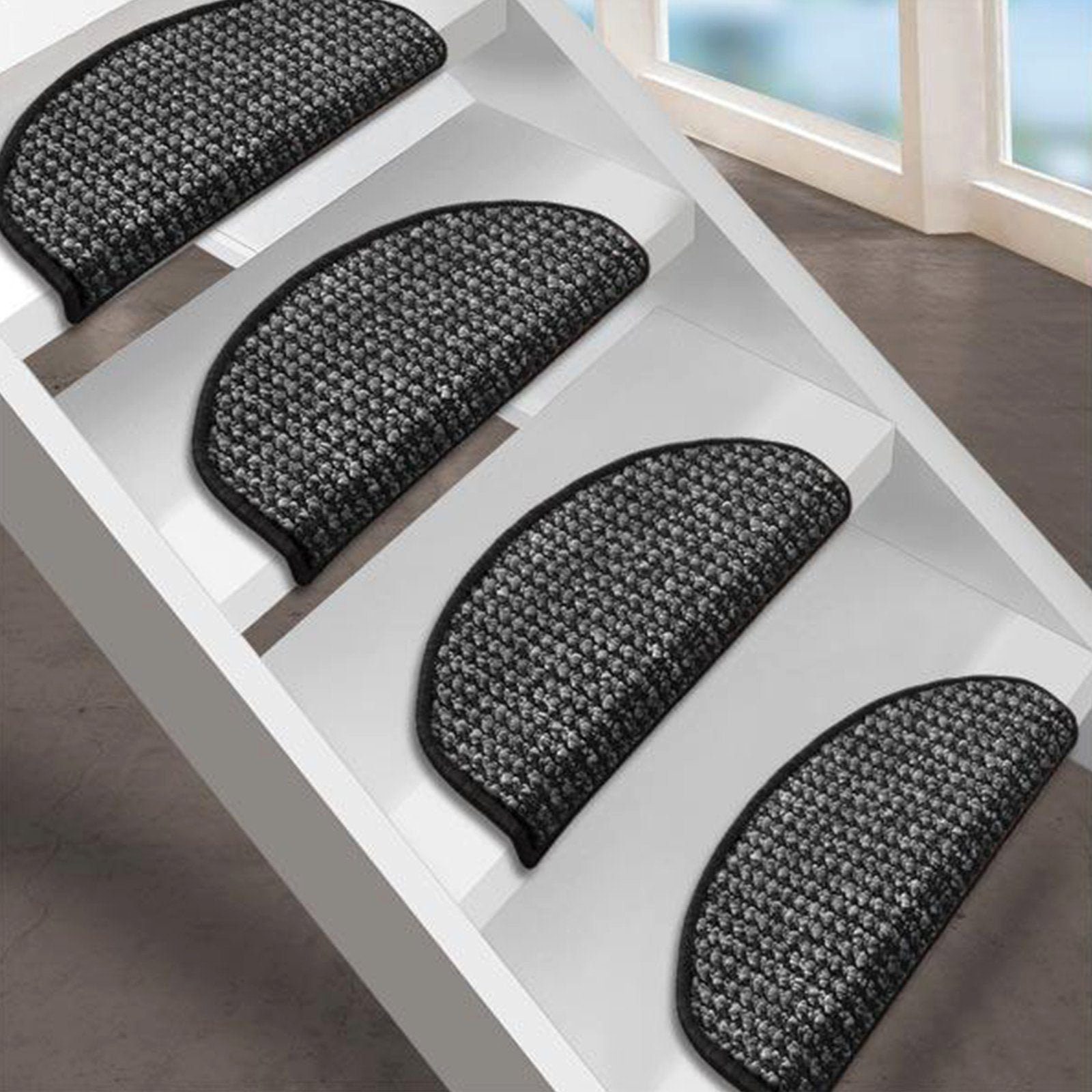 Stufenmatte Grandeur, Erhältlich in vielen Farben & Größen, Treppenschutz, Floordirekt, Halbrund, Höhe: 9 mm