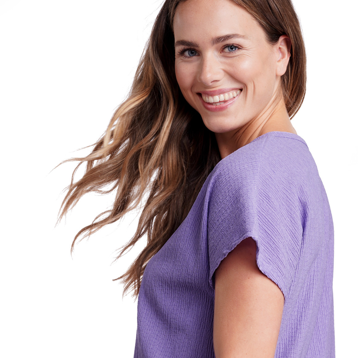Damen Bluse mit gekreppter Struktur