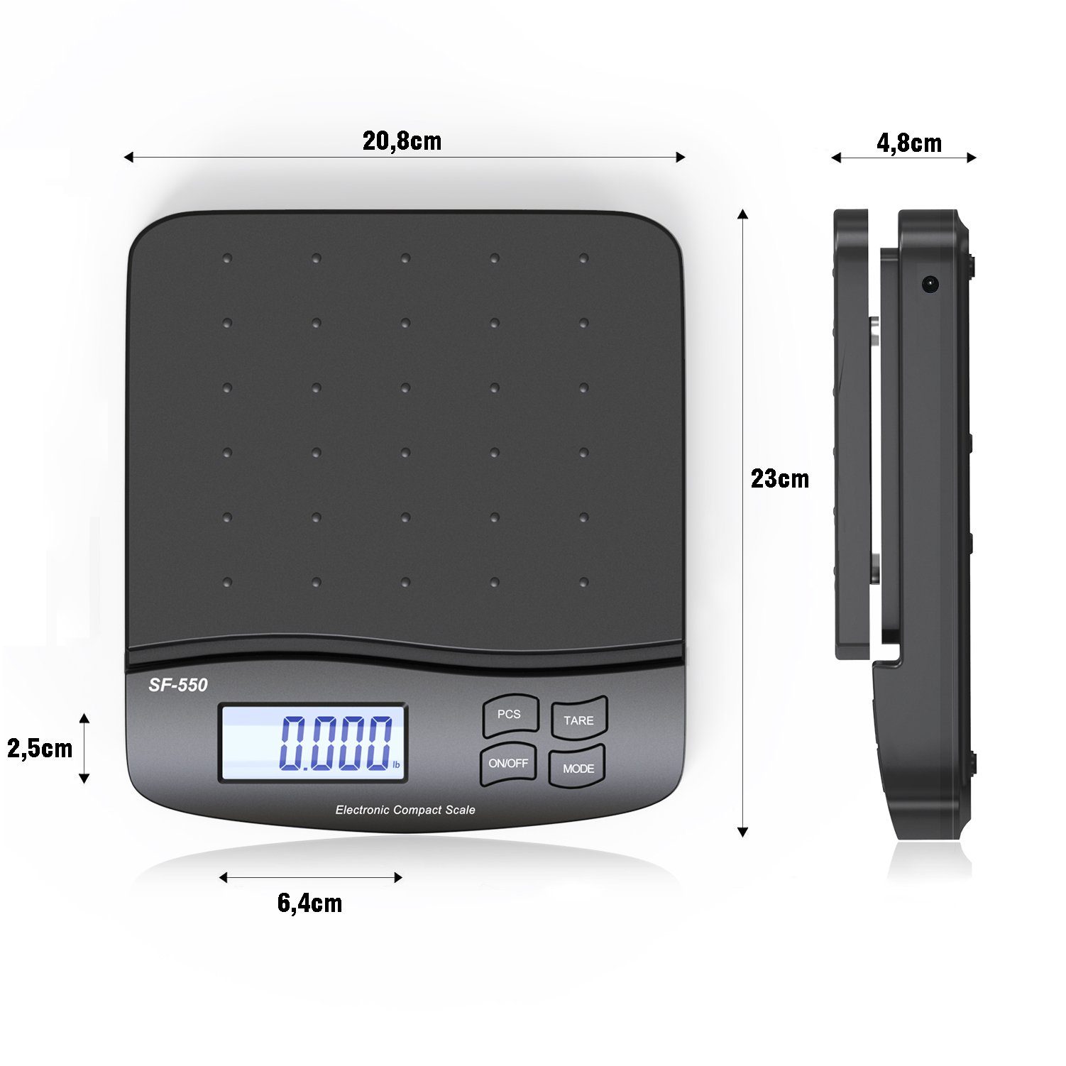 Zedelmaier Feinwaage Digitale Waage, eine Waage für alle Zwecke (Haus/Büro/Lager/Markt), bis 30kg, Tara, PCS,ABS, Batterien enthalten