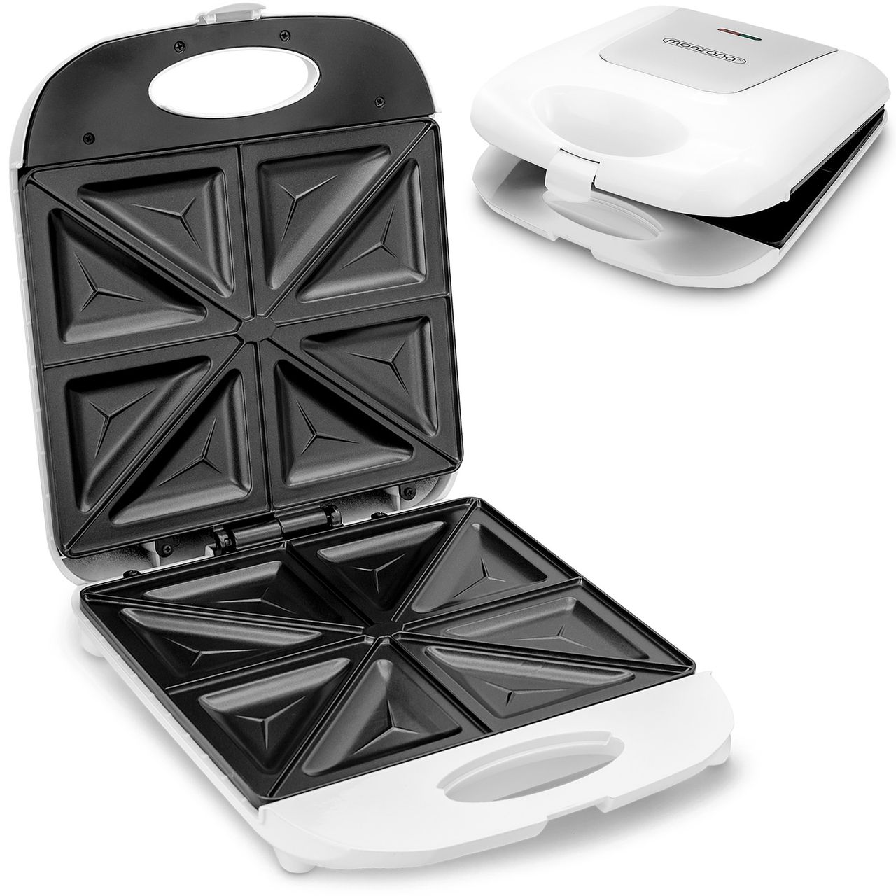Monzana Sandwichmaker Weiß 1000W