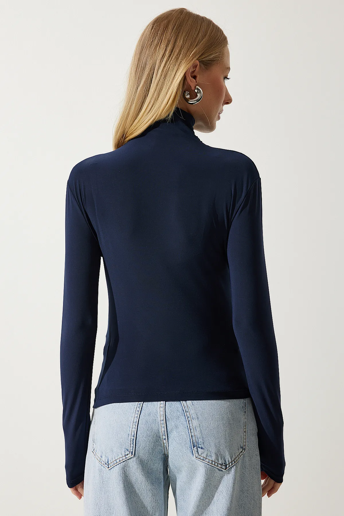 Happiness İstanbul  Bluse - Dunkelblau - Slim Fit