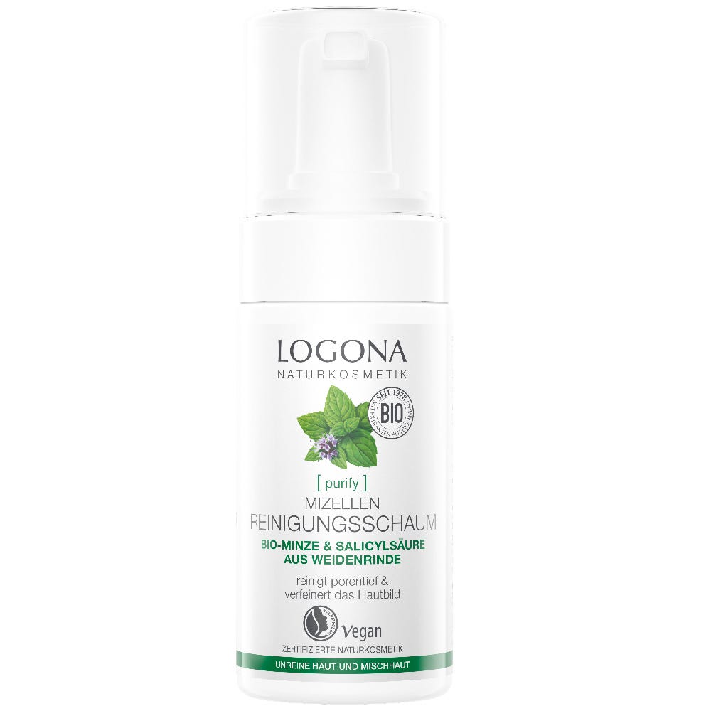 LOGONA Mizellen Reinigungsschaum Bio-Minze & Salicylsäure 100 ml