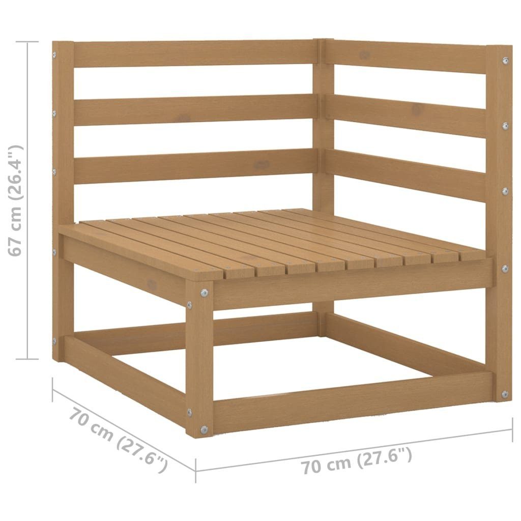 vidaXL Loungesofa 2tlg. Garten-Lounge-Set mit Kissen Honigbraun Massivholz Kiefer, 1 Teile