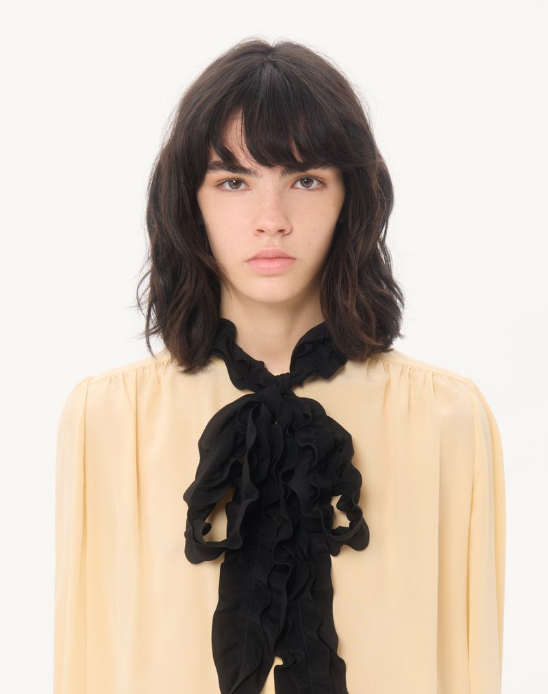 Camisa de crepe de chine