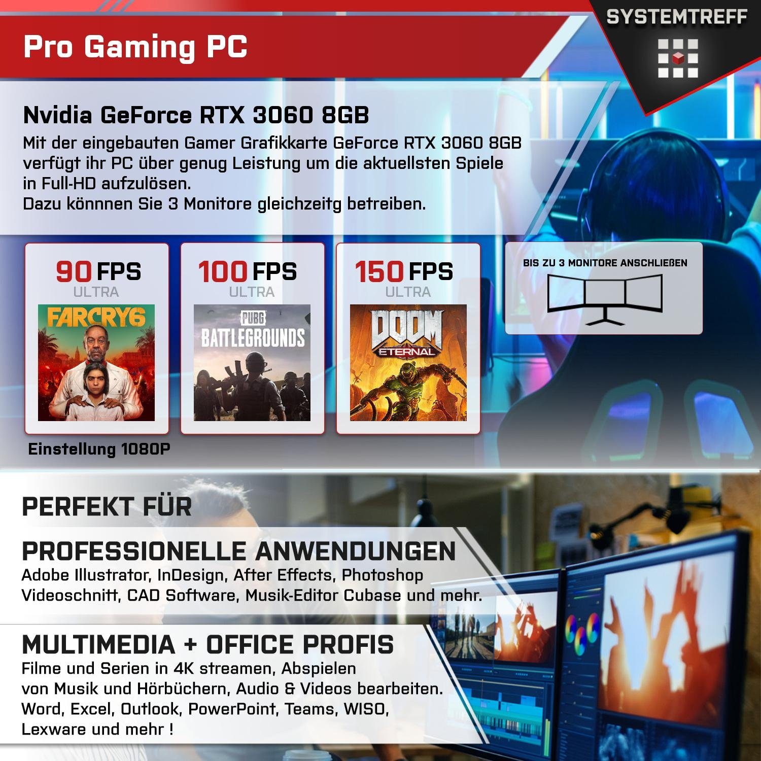 SYSTEMTREFF Gaming-PC-Komplettsystem (24