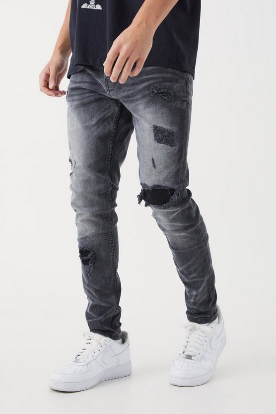 Skinny Stretch Jeans mit Rissen