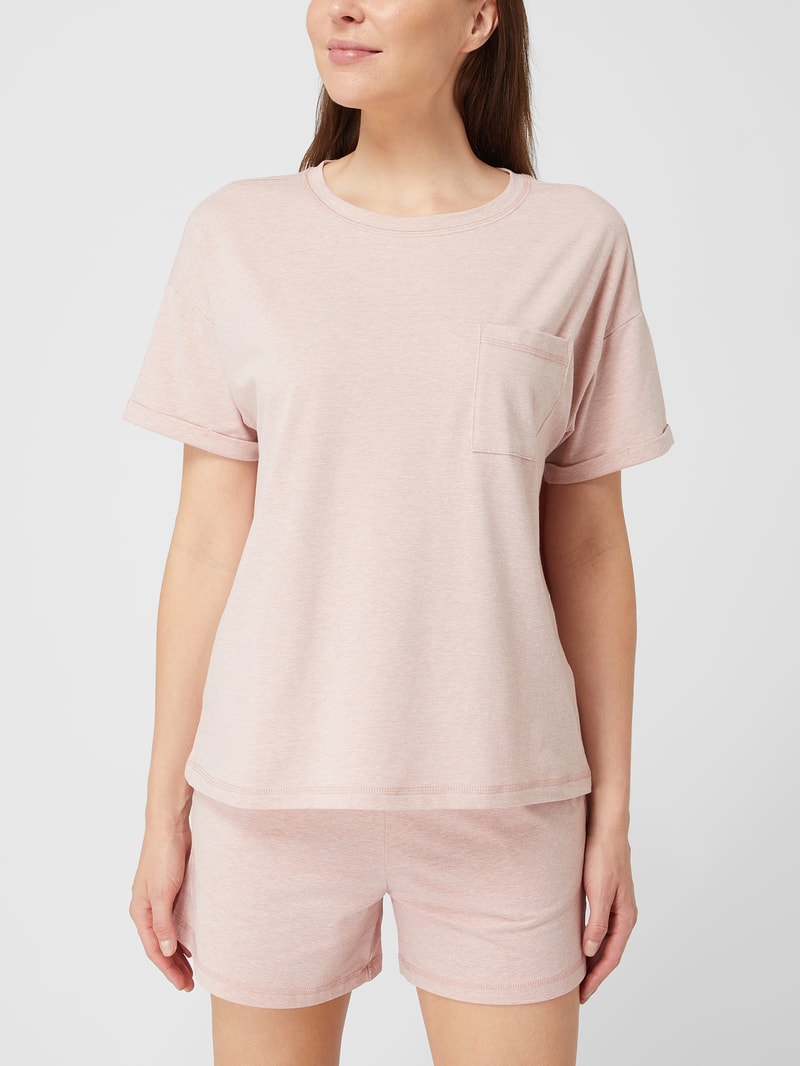 Pyjama-Oberteil mit Brusttasche in rosa