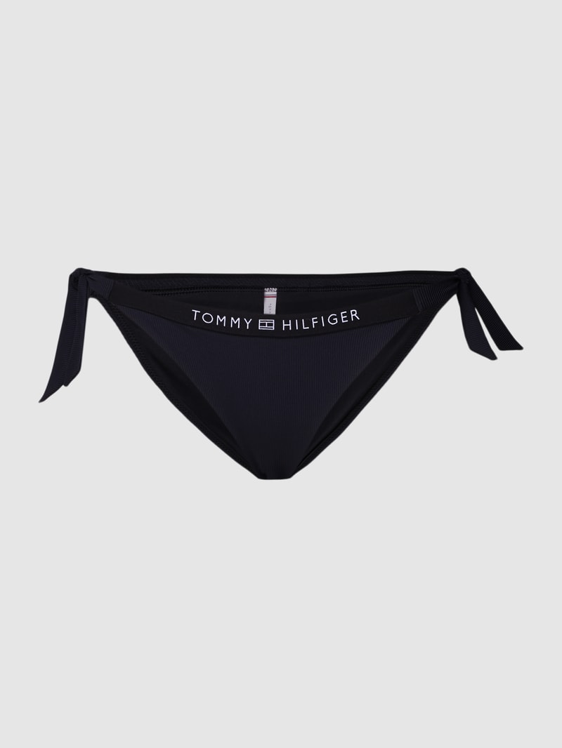 Bikini-Hose mit seitlichen Schnürungen in schwarz
