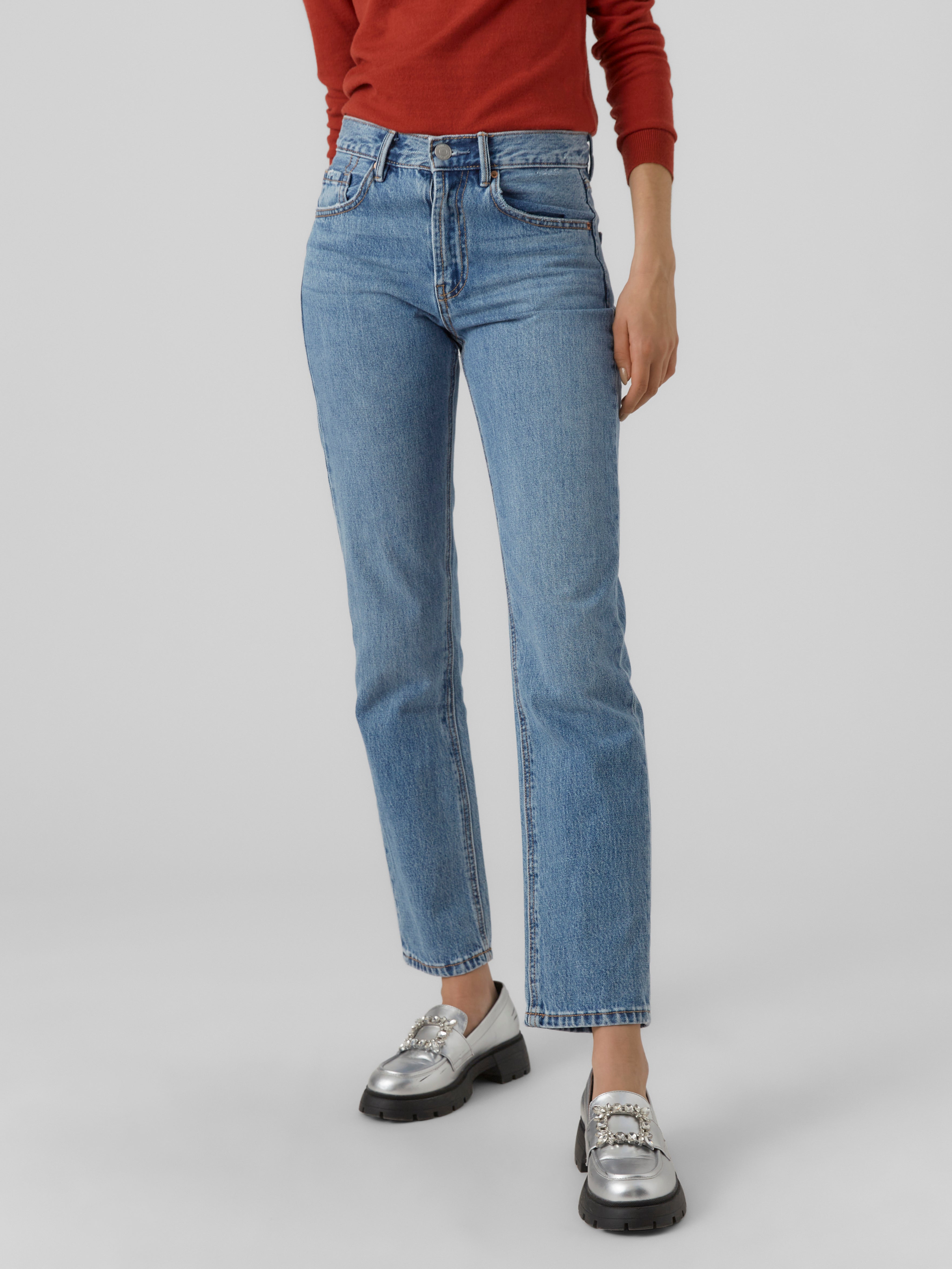 VMHAILEY Hohe Taille Gerade geschnitten Jeans