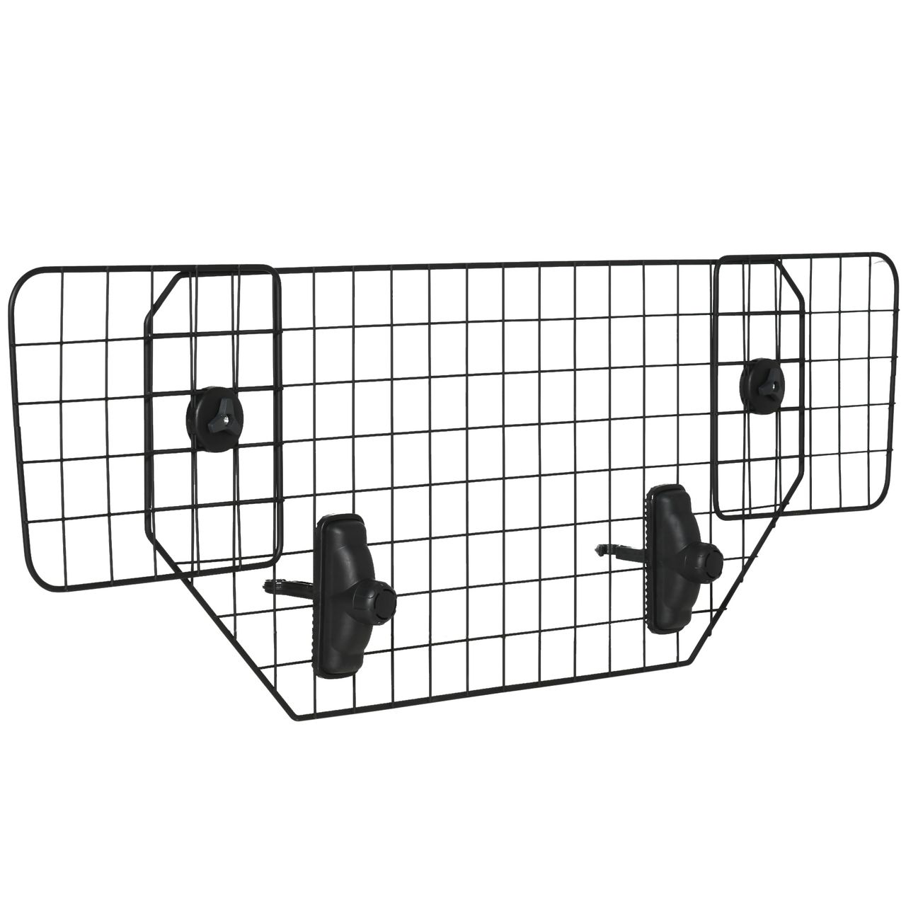 PawHut Hundeschutzgitter Auto Universal Kofferraumgitter verstellbar Trenngitter Metall schwarz (90-120) x 40,5 cm