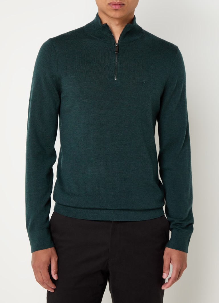 Calvin Klein Fine-knit wool pullover with logo embroidery