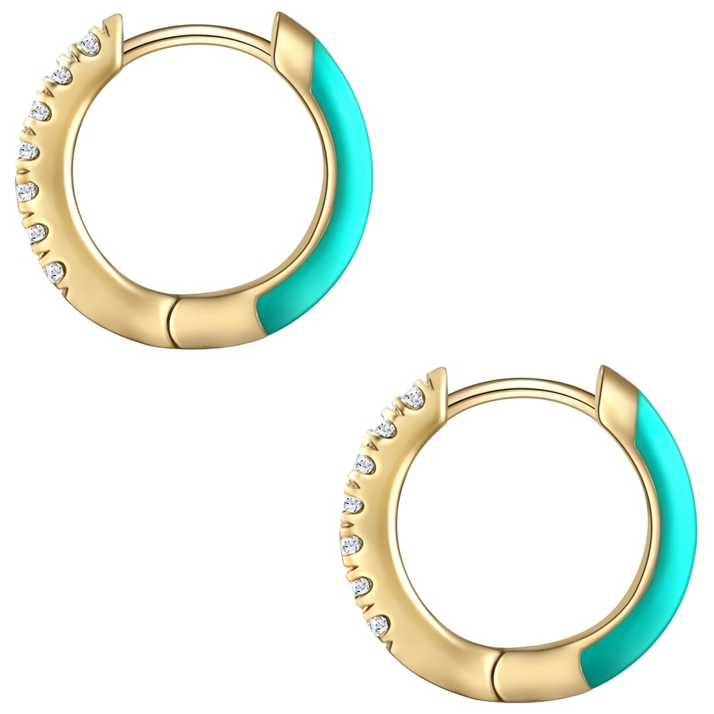 Glanzstücke München Créoles en argent Argent sterling Oxyde de zirconium (CZ) en Or jaune Boucles d'oreilles