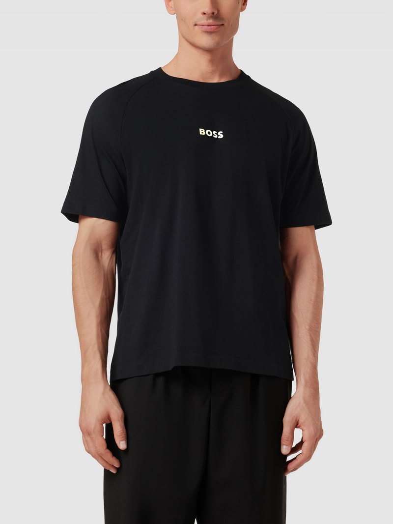 T-Shirt mit Label-Print in schwarz