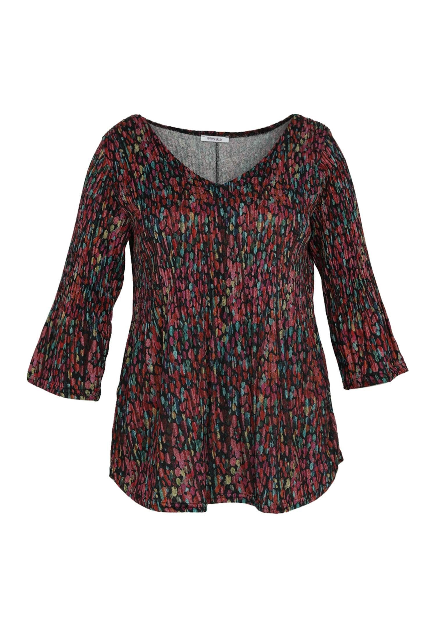 Paprika Tunika Lange Warme Stricktunika Mit Aufdruck