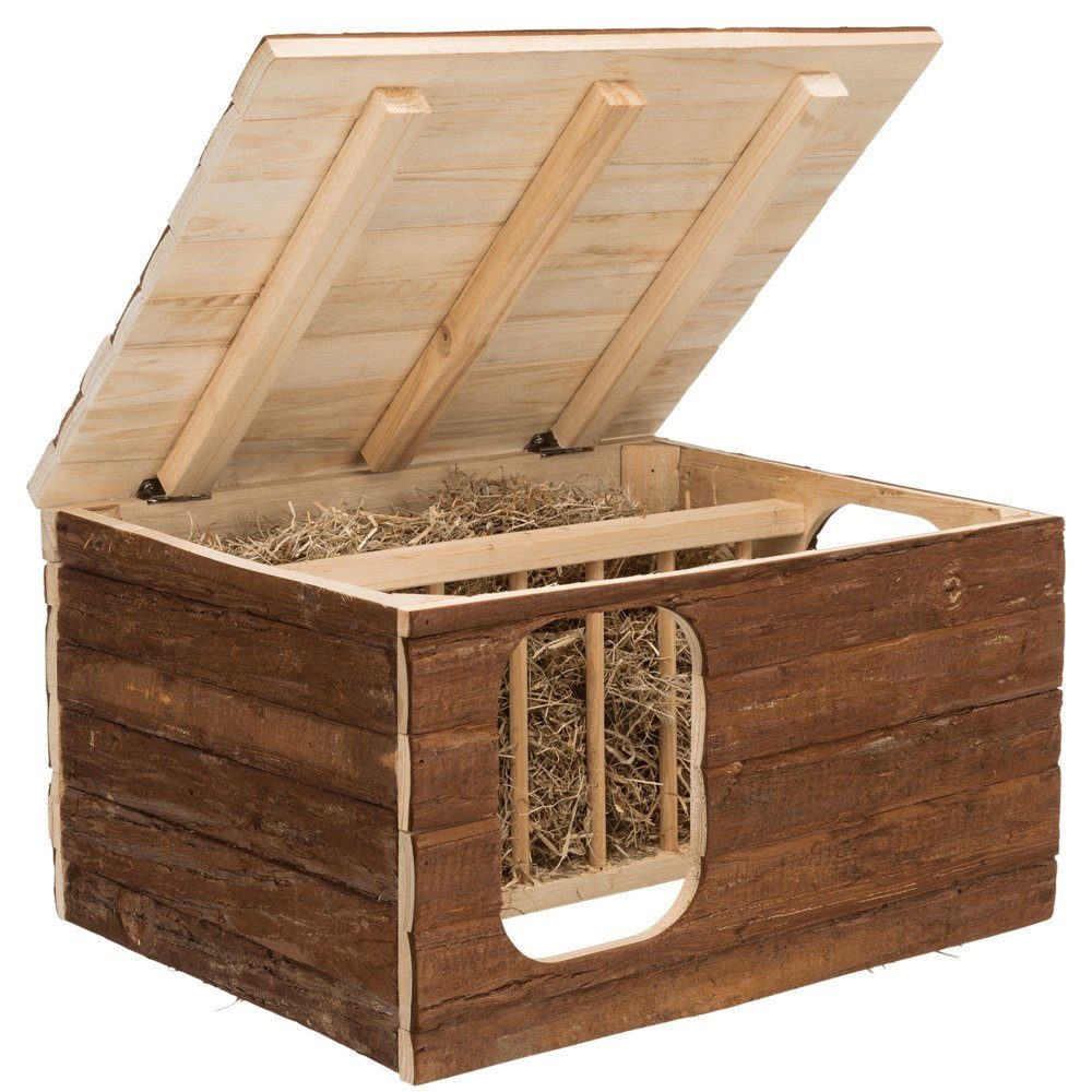TRIXIE Kleintierhaus Natural Living HHilke tegrierter Heuraufe