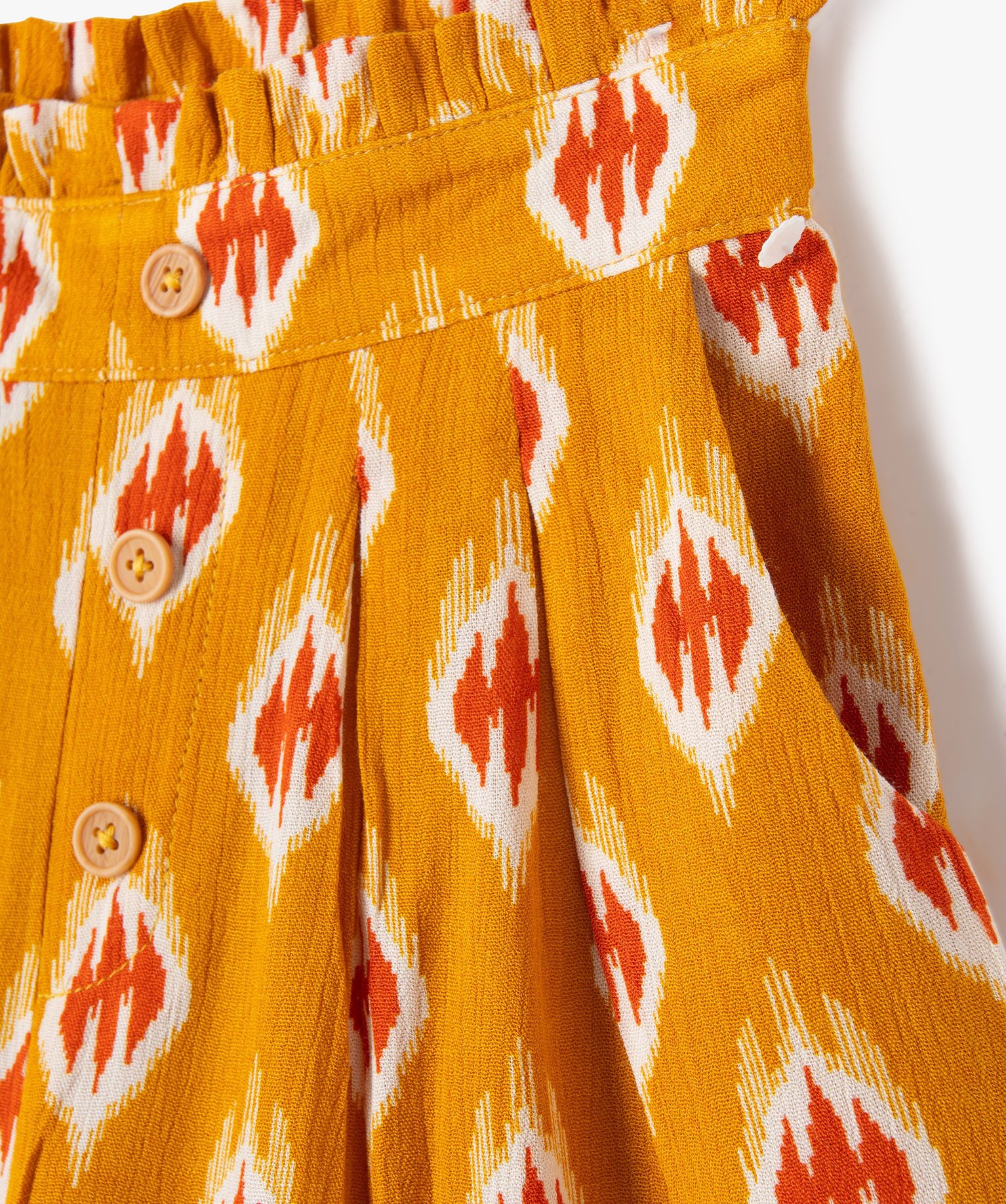Short fille imprimé taille haute jaune | GEMO