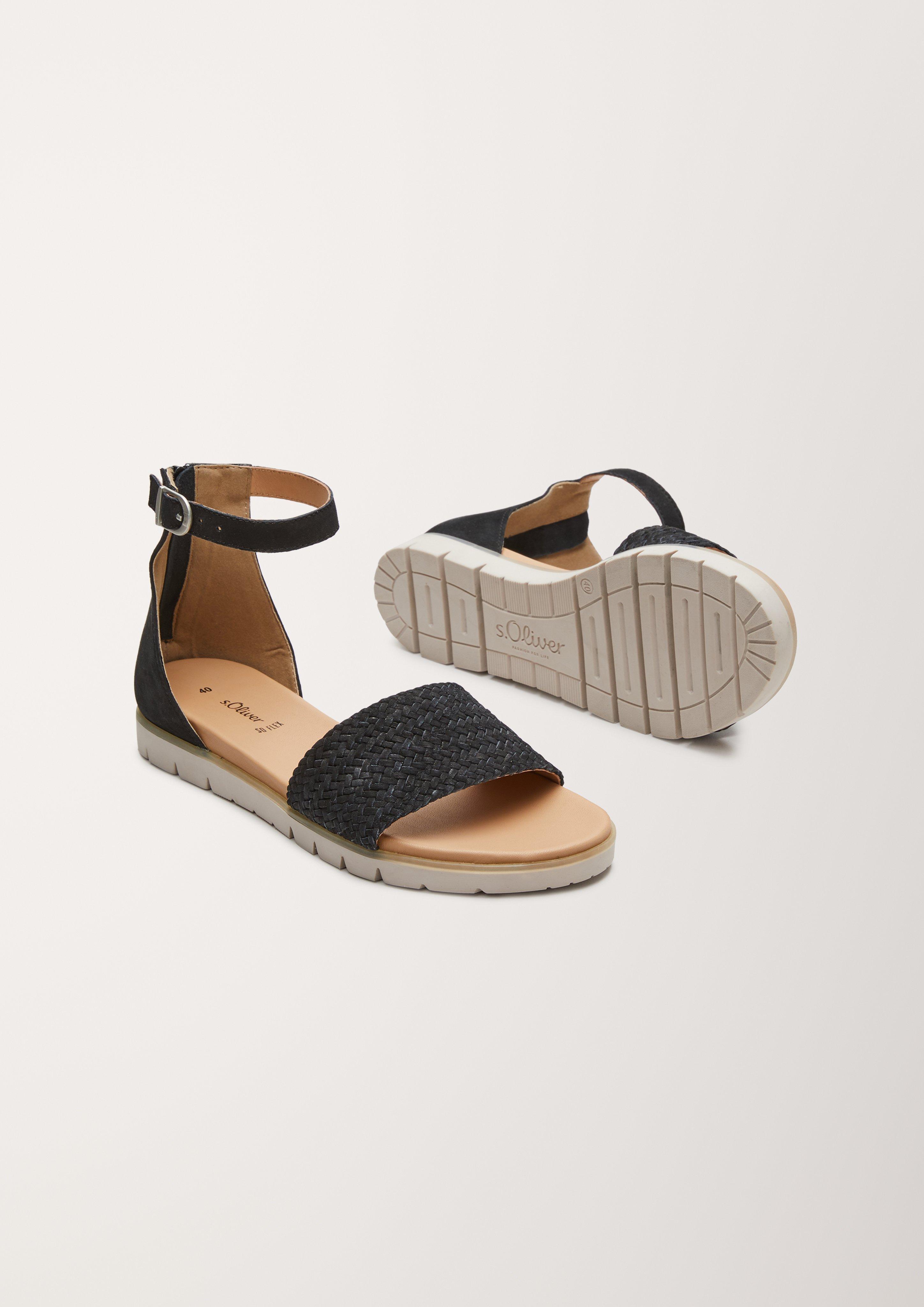 Ledersandalen mit Flecht-Detail  6005716-001