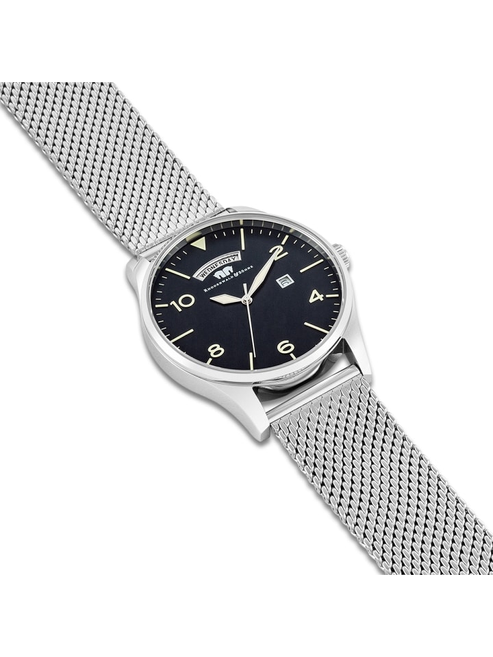 Rhodenwald & Söhne Herren Chronograph silber Edelstahl silber in silber günstig kaufen 22 cm
