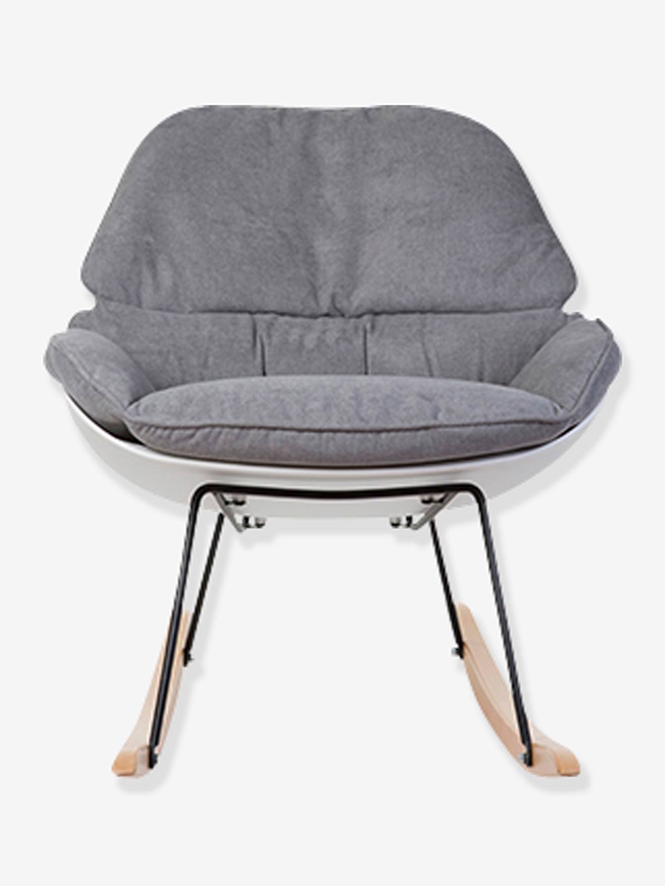 Fauteuil à bascule CHILDHOME Rocking Chaise Lounge blanc + gris