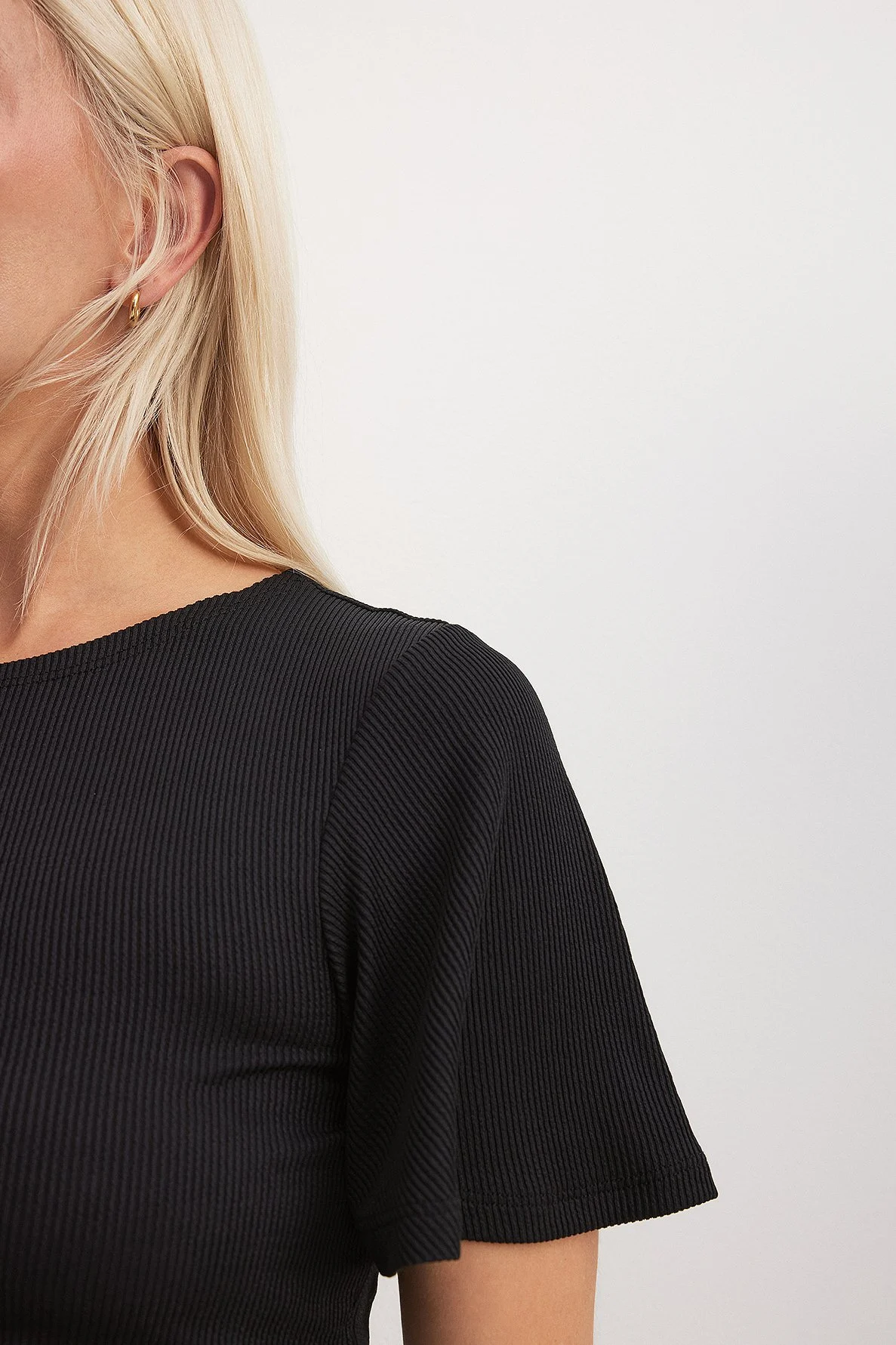 Soft Rib Butterfly Sleeve Top