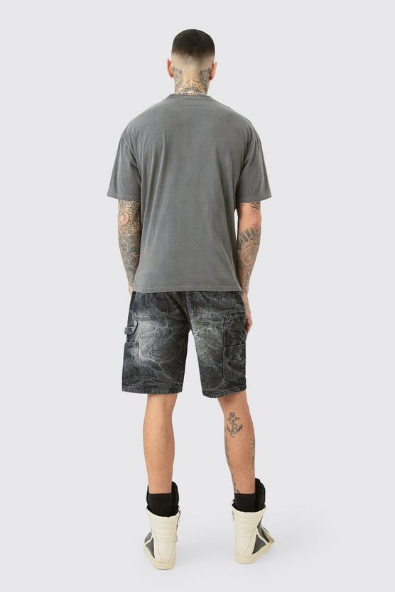 Tall T-Shirt mit Acid-Waschung und Official Totenkopf-Print