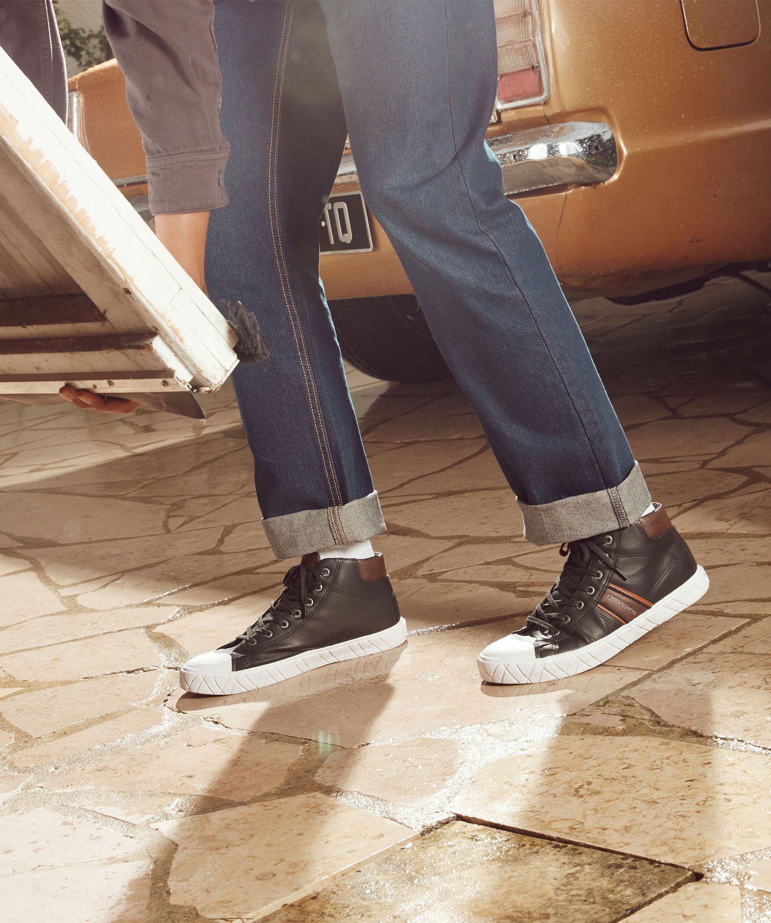 Baskets homme semi-montantes unies à lacets - Chevignon noir | GEMO