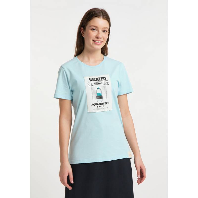 SOMWR T-Shirt With Square Slim Straw Print T-Shirt Damen