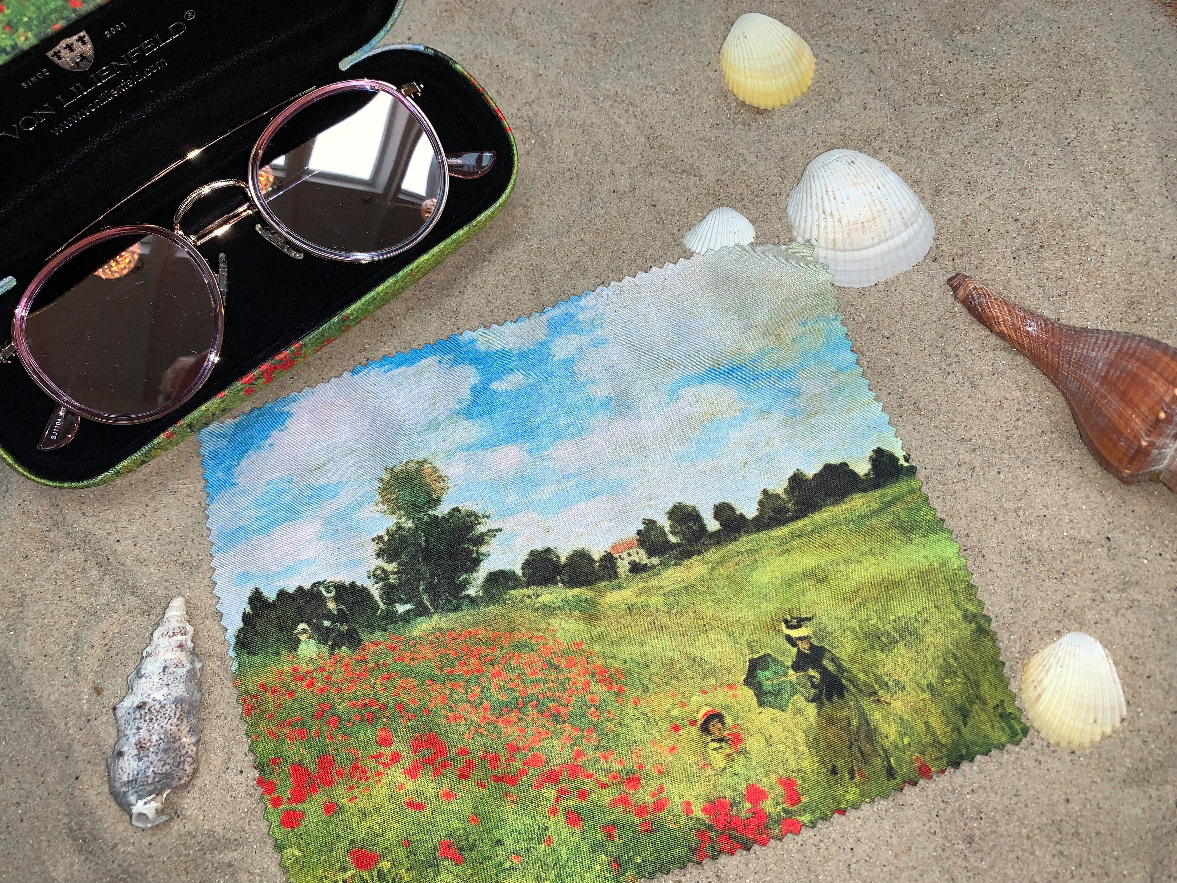 von Lilienfeld Brillenetui Brillenetui Claude Monet: Mohnblumenfeld Kunst Motiv Brillenbnbox, stabiles mit Mikrofaser bezogenes Hardcase