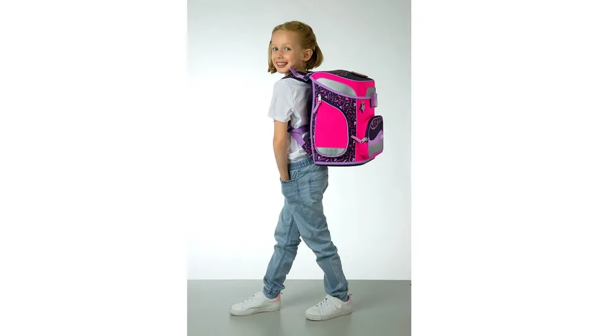 Scooli Schulranzen-Set EasyFit 5teilig Glow-Edition Heartbeat