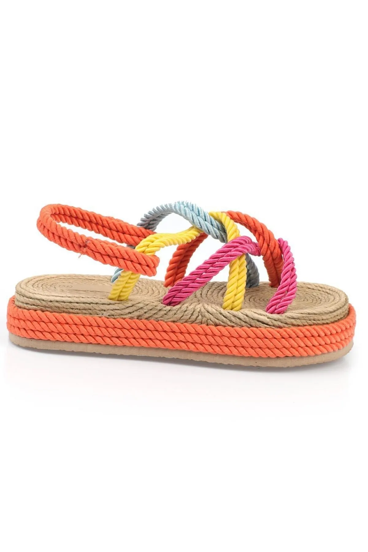 Capone Outfitters  Capone Wedge Heel String Multi Orange Damen-Sandalen