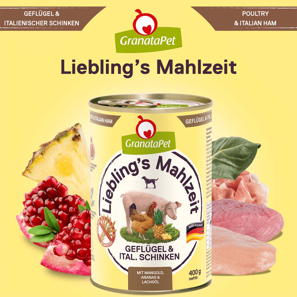 GranataPet Liebling's Mahlzeit Geflügel und italienischer Schinken