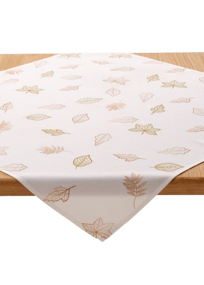 Tischdecke mit Blätterdruck
