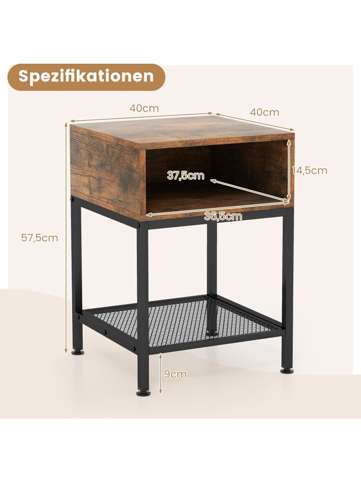 COSTWAY Beistelltisch 40cm in Braun günstig kaufen onesize