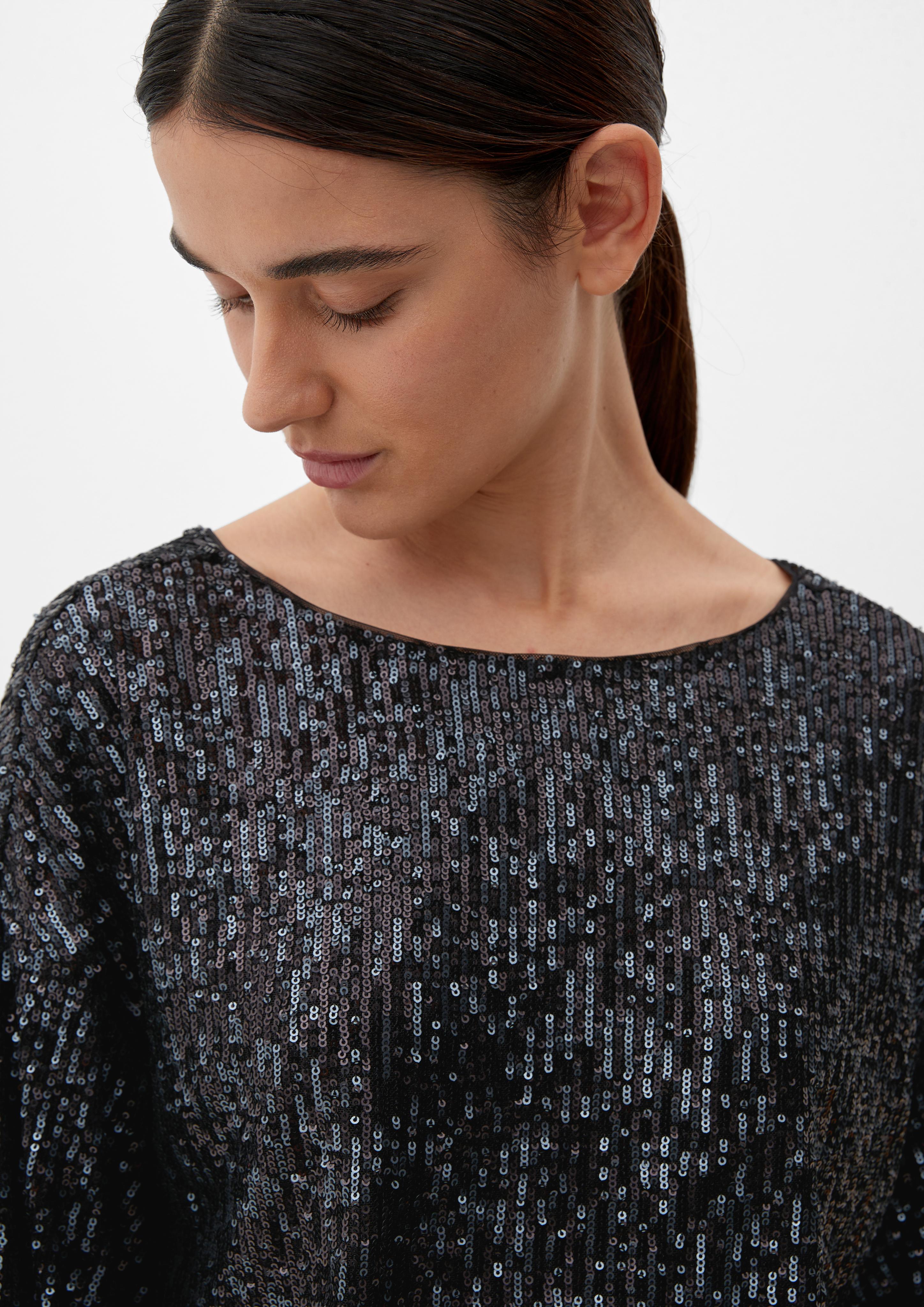 Bluse mit Pailletten-Besatz  2121493-9999