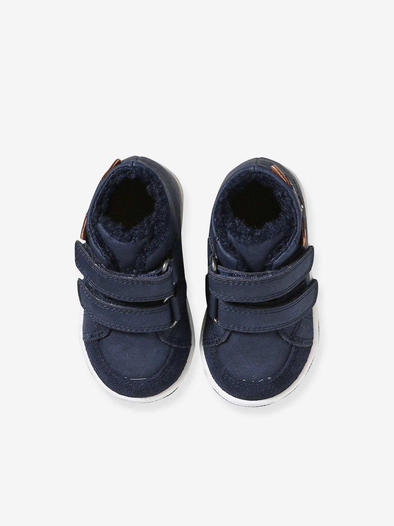 Baskets Mid scratchées bébé bleu