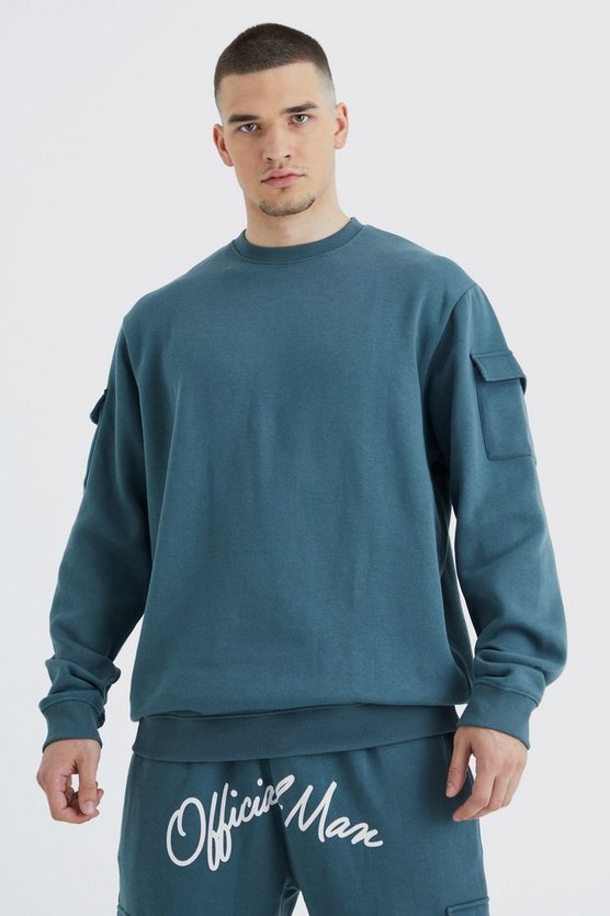 Tall Sweatshirt-Trainingsanzug mit Cargo-Taschen