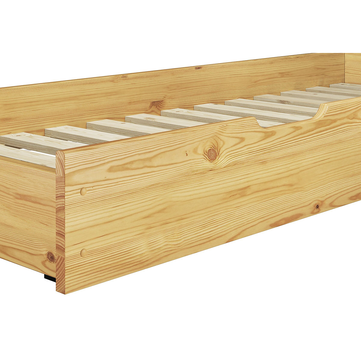 Etagenbett 90x200 Kiefer + Rollroste, Matratzen, Gästebettkasten