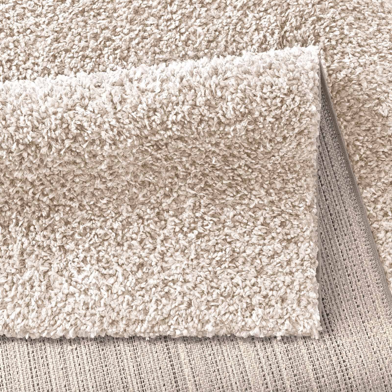 Langflor-Teppich Venezia Shaggy, TaraCarpet, rechteckig, Höhe: 35 mm, Hochflor Shaggy Uni Creme Wohnzimmer Schlafzimmer 060x090 cm